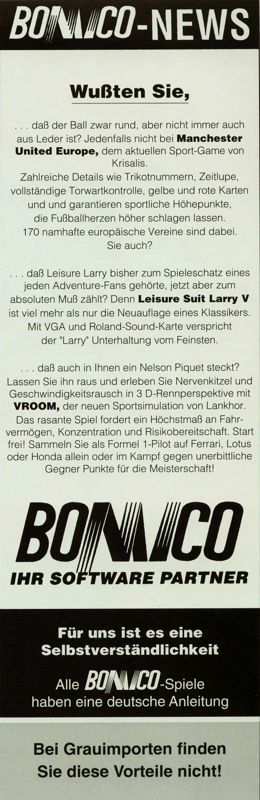 MicroLeague Action Sports Soccer Magazine Advertisement (Magazine Advertisements): Play Time (Germany), Issue 8/9 1991