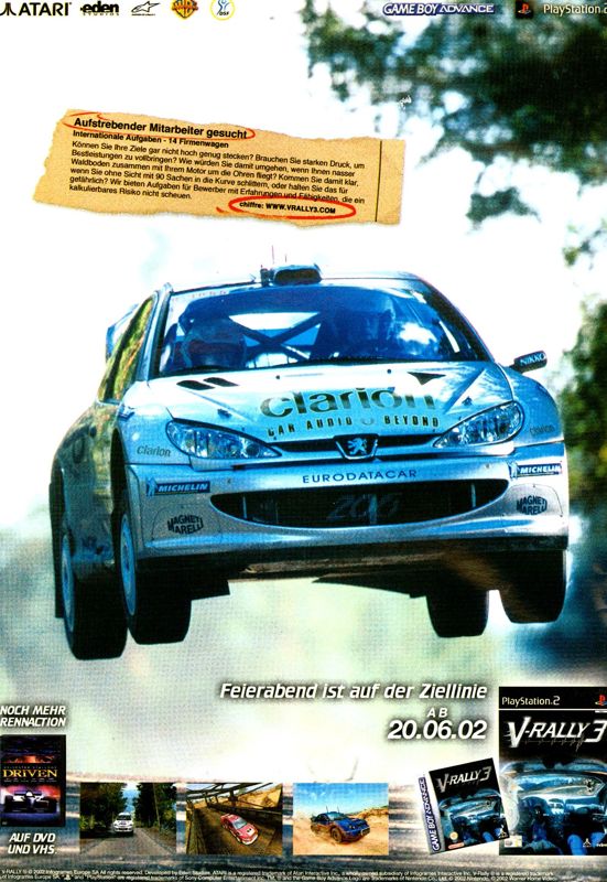 V-Rally 3 Magazine Advertisement (Magazine Advertisements): big.N (Germany), Issue 06/2002