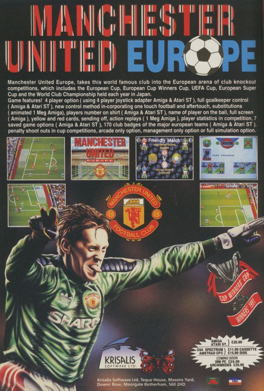 MicroLeague Action Sports Soccer Magazine Advertisement (Magazine Advertisements): CU Amiga Magazine (UK) Issue #17 (July 1991). Courtesy of the Internet Archive. Page 90