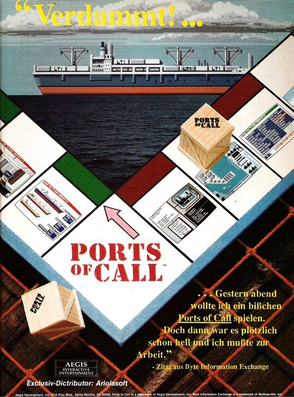 Ports of Call Magazine Advertisement (Magazine Advertisements): ASM (Germany), Issue 07/1988 (June/July 1988)