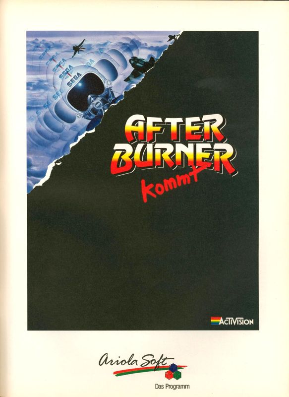 After Burner II Magazine Advertisement (Magazine Advertisements): ASM (Germany), Issue 10/1988