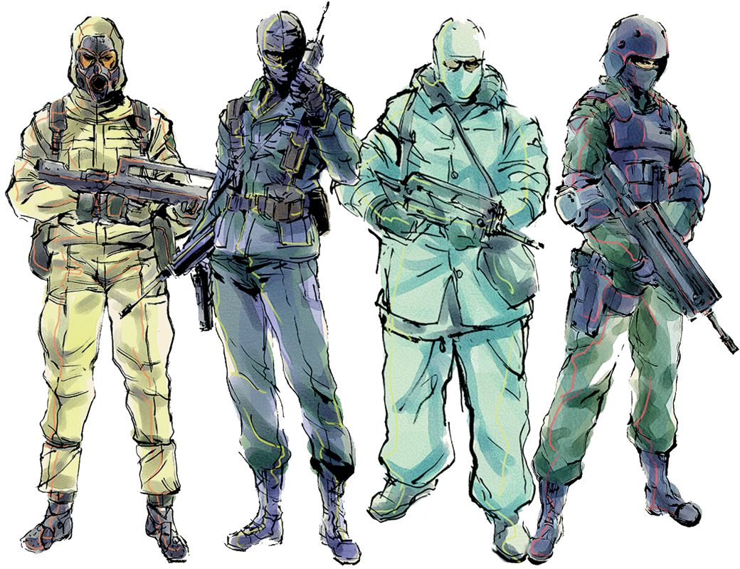 Metal Gear Solid Concept Art (Metal Gear Solid Artwork Vol. 2: Liquid Snake): Genome Soldiers (full size)