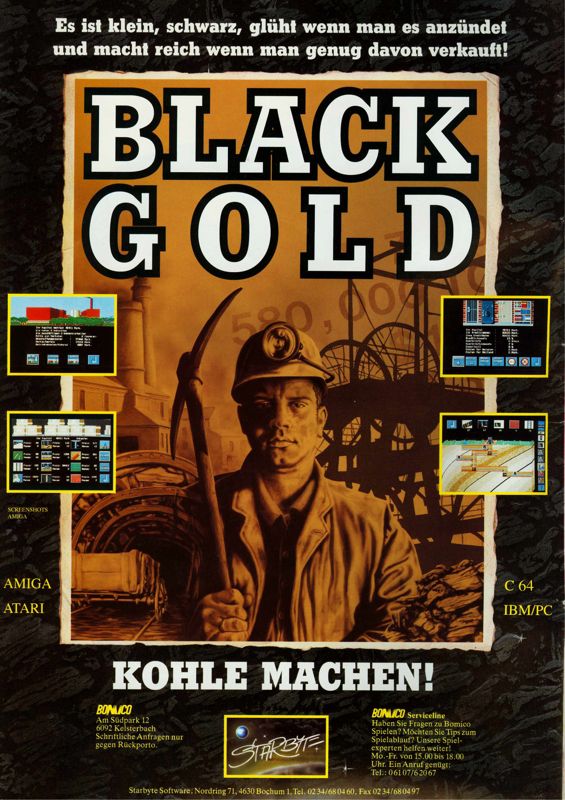 Black Gold Magazine Advertisement (Magazine Advertisements): Play Time (Germany), Issue 01/1992