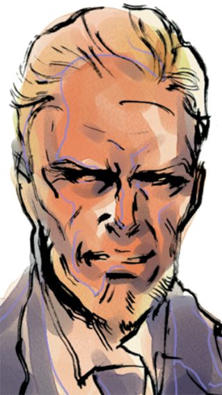 Metal Gear Solid Concept Art (Metal Gear Solid Artwork Vol. 2: Liquid Snake): Secretary of Defense (face) Jim Houseman