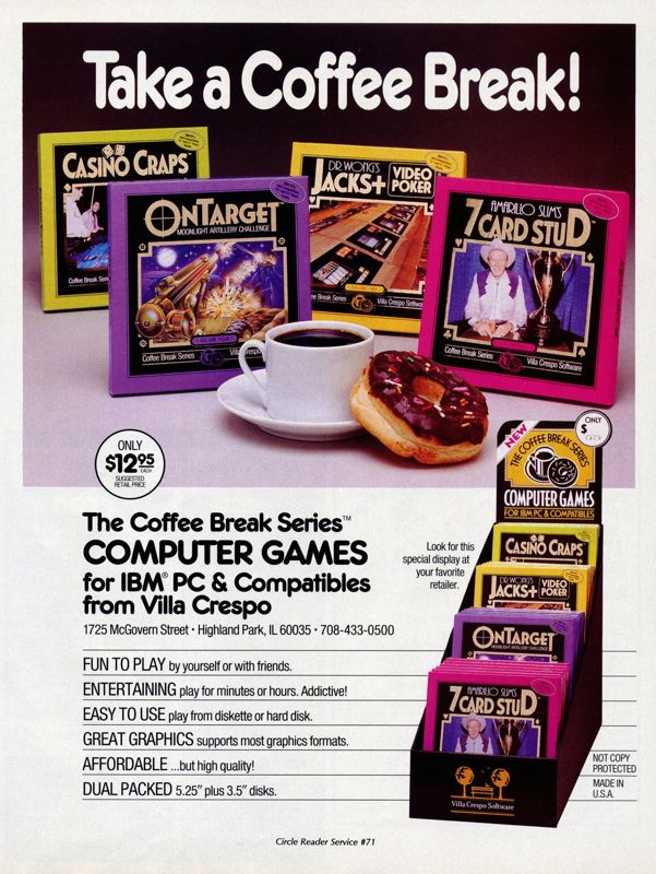 Amarillo Slim's 7 Card Stud Magazine Advertisement (Magazine Advertisements): Computer Gaming World (US), Number 98 (September 1992)