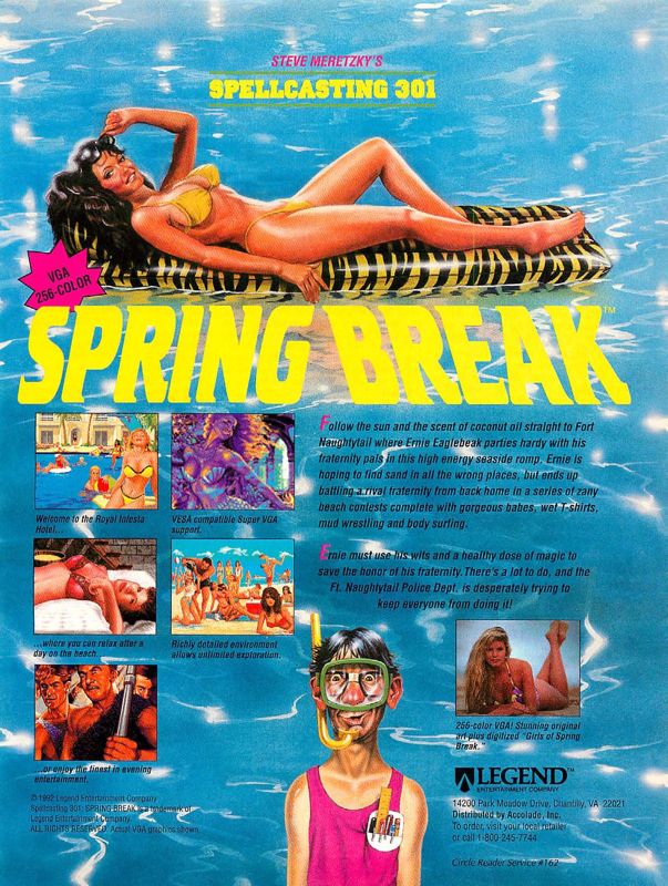 Steve Meretzky's Spellcasting 301: Spring Break Magazine Advertisement (Magazine Advertisements): Computer Gaming World (US), Number 101 (December 1992)