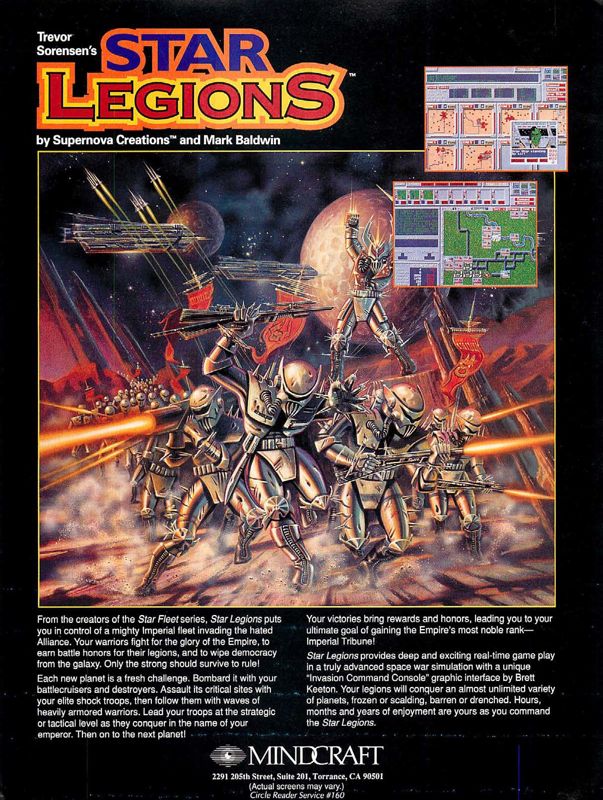 Trevor Sorensen's Star Legions Magazine Advertisement (Magazine Advertisements): Computer Gaming World (US), Number 101 (December 1992)