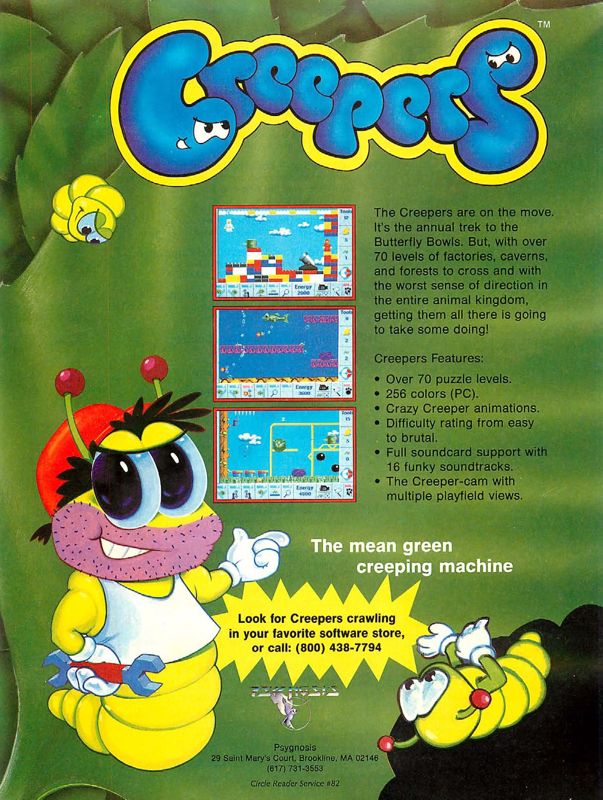 Creepers Magazine Advertisement (Magazine Advertisements): Computer Gaming World (US), Number 106 (May 1993)