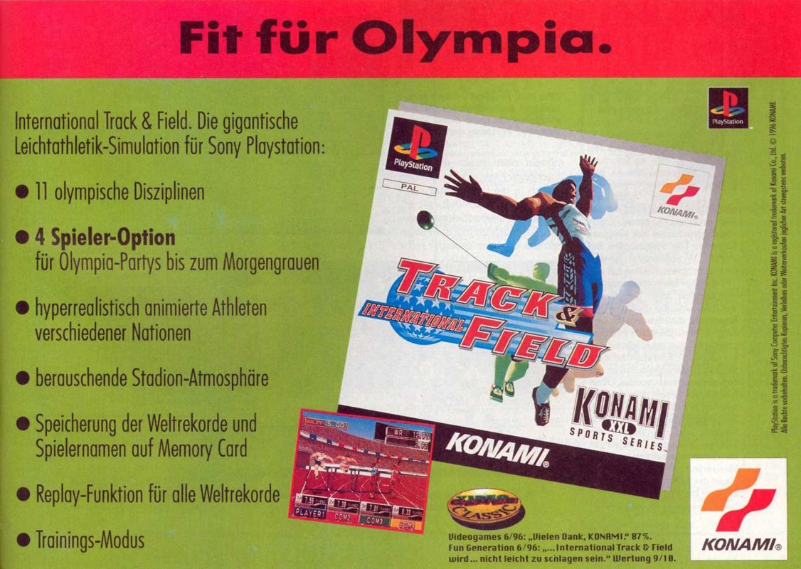 International Track & Field Magazine Advertisement (Magazine Advertisements): Mega Fun (Germany), Issue 08/1996 Part 3