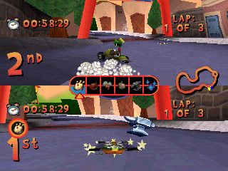 Looney Tunes Racing Screenshot (Infogrames Winter Line-Up August 2000): 2P Hollywood
