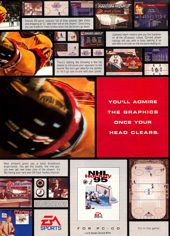 NHL 95 Magazine Advertisement (Magazine Advertisements): Computer Gaming World (US), Issue 125 (December 1994)