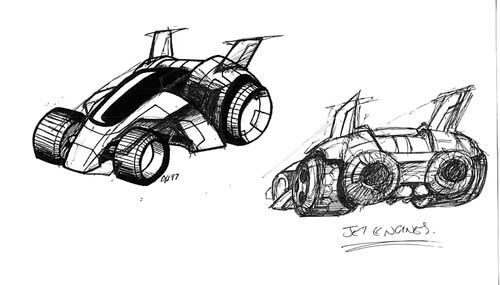 Stunt GP Concept Art (Infogrames Winter Line-Up August 2000): Car sketch