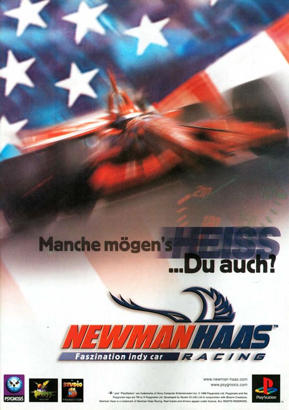 Newman Haas Racing Magazine Advertisement (Magazine Advertisements): Mega Fun (Germany), Issue 05/1998