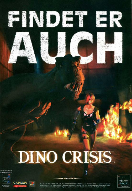 Dino Crisis Magazine Advertisement (Magazine Advertisements): Mega Fun (Germany), Issue 12/1999 Part 2