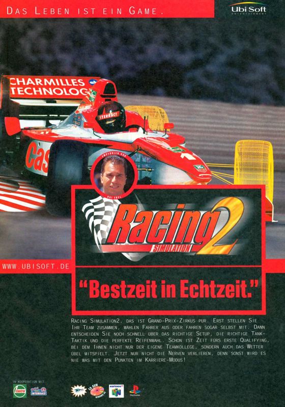 Monaco Grand Prix Racing Simulation 2 Magazine Advertisement (Magazine Advertisements): PC Games (Germany), Issue 01/1999