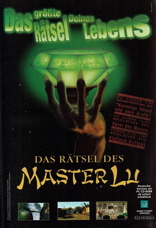 Ripley's Believe It or Not!: The Riddle of Master Lu Magazine Advertisement (Magazine Advertisements): PC Player (Germany), Issue 06/1996 Part 2