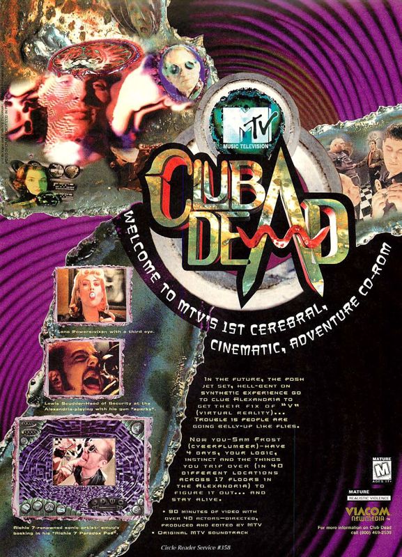 MTV: Club Dead Magazine Advertisement (Magazine Advertisements): Computer Gaming World (US), Issue 126 (January 1995)
