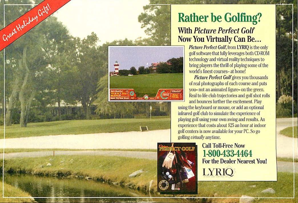 Picture Perfect Golf Magazine Advertisement (Magazine Advertisements): Computer Gaming World (US), Issue 126 (January 1995)