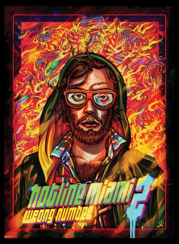 Hotline Miami 2: Wrong Number Other (Official sites (game, Niklas Åkerblad)): official Hotline Miami 2: Wrong Number cover digital painting downloaded from Niklas Åkerblad's official page.