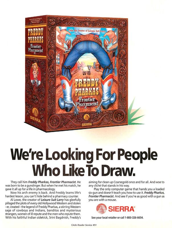 Freddy Pharkas: Frontier Pharmacist Magazine Advertisement (Magazine Advertisements): Computer Gaming World (US), Number 107 (June 1993)