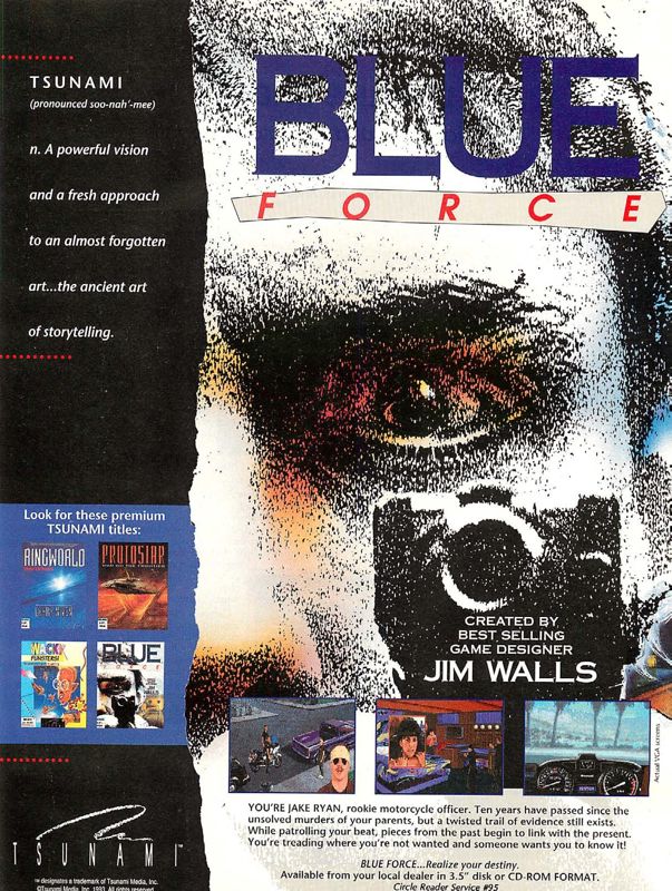 Blue Force Magazine Advertisement (Magazine Advertisements): Computer Gaming World (US), Number 110 (September 1993)