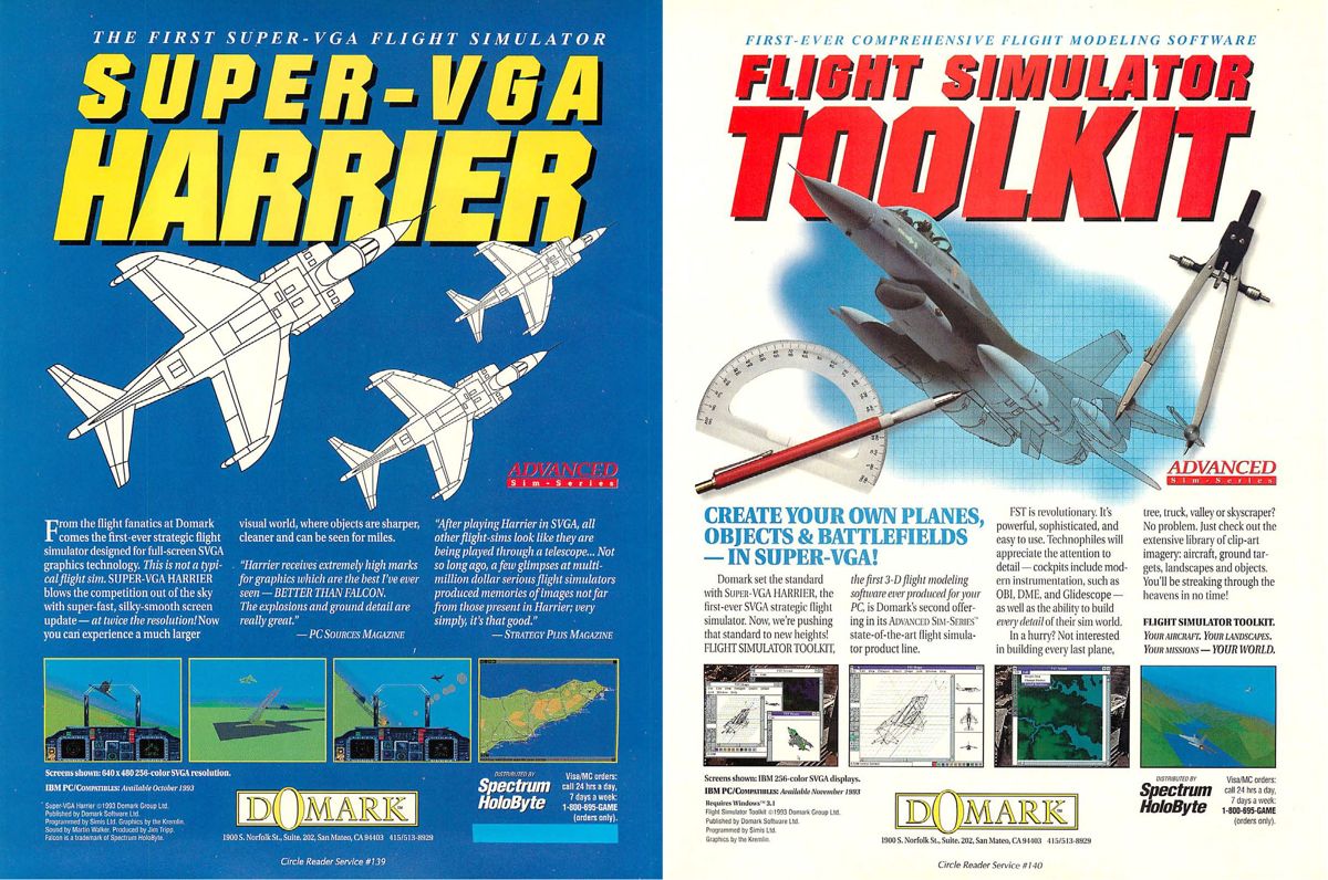 Super-VGA Harrier Magazine Advertisement (Magazine Advertisements): Computer Gaming World (US), Number 112 (November 1993) Part 2