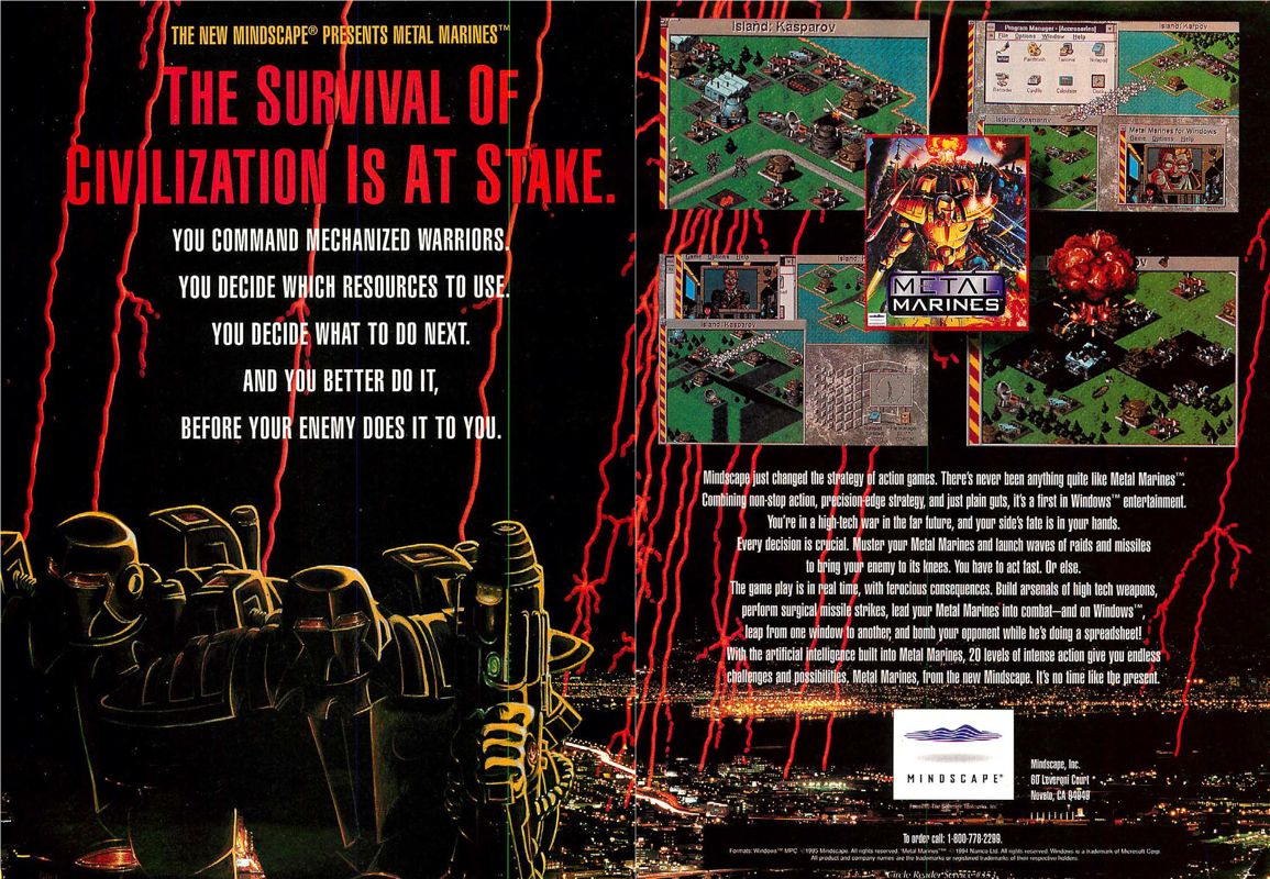 Metal Marines Magazine Advertisement (Magazine Advertisements): Computer Gaming World (US), Issue 127 (February 1995)