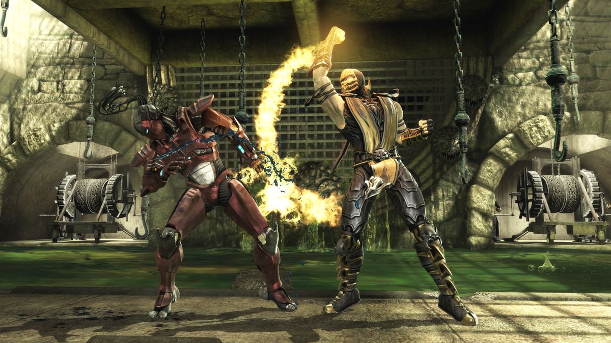 Mortal Kombat Screenshot (Mortal Kombat Press Kit): Scorpion Torment Sektor Dead Pool (Xbox 360)