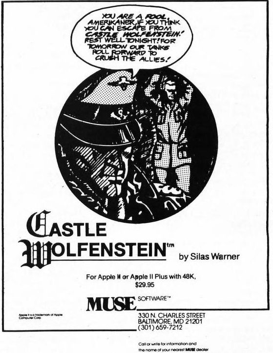 Castle Wolfenstein Magazine Advertisement (Magazine Advertisements): SoftSide (United States) Volume 5 Number 3 (December 1981)