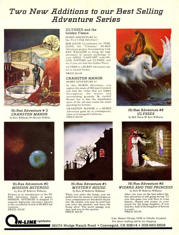 Hi-Res Adventure #4: Ulysses and the Golden Fleece Magazine Advertisement (Magazine Advertisements): Softline (United States) Volume 1 Number 2 (November 1981)
