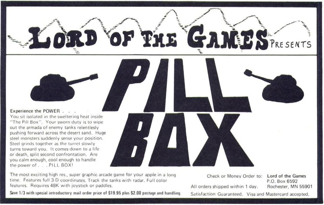 Pill Box Magazine Advertisement (Magazine Advertisements): Softline (United States) Volume 2 Number 1 (September 1982)