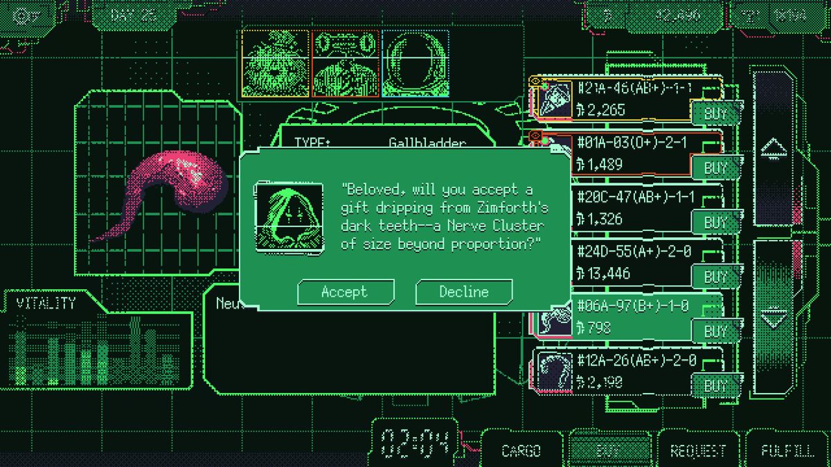 Space Warlord Organ Trading Simulator Screenshot (Steam)