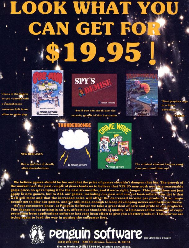 Pie-Man Magazine Advertisement (Magazine Advertisements): Softline (United States) Volume 3 Number 4 (March 1983)