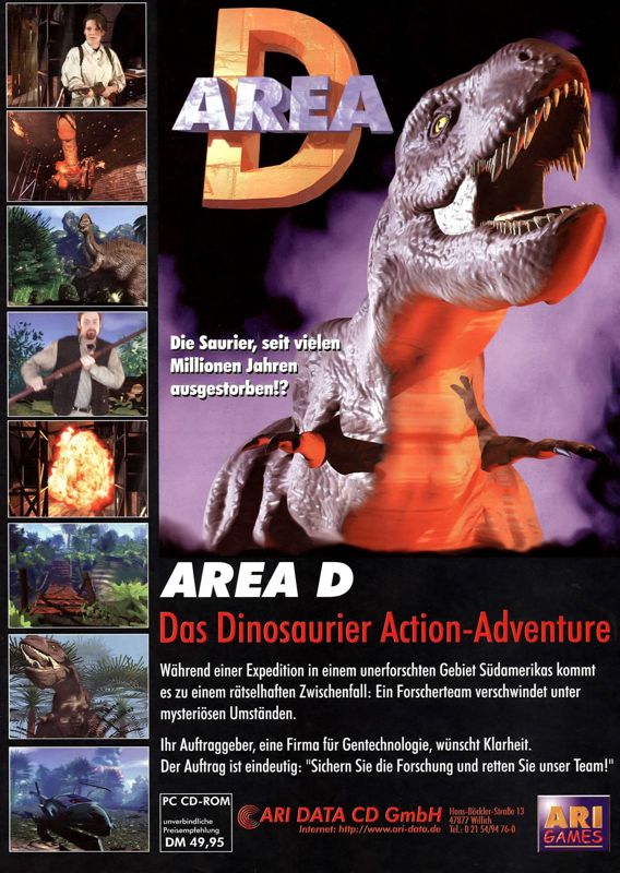 Area D Magazine Advertisement (Magazine Advertisements): PC Games (Germany), Issue 10/1997