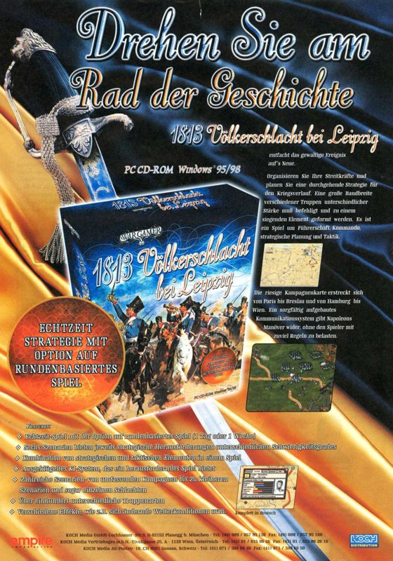 Napoleon 1813 Magazine Advertisement (Magazine Advertisements): PC Games (Germany), Issue 11/1999