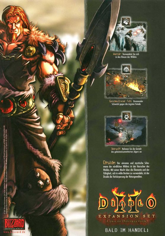 Diablo II: Lord of Destruction Magazine Advertisement (Magazine Advertisements): PC Games (Germany), Issue 07/2001