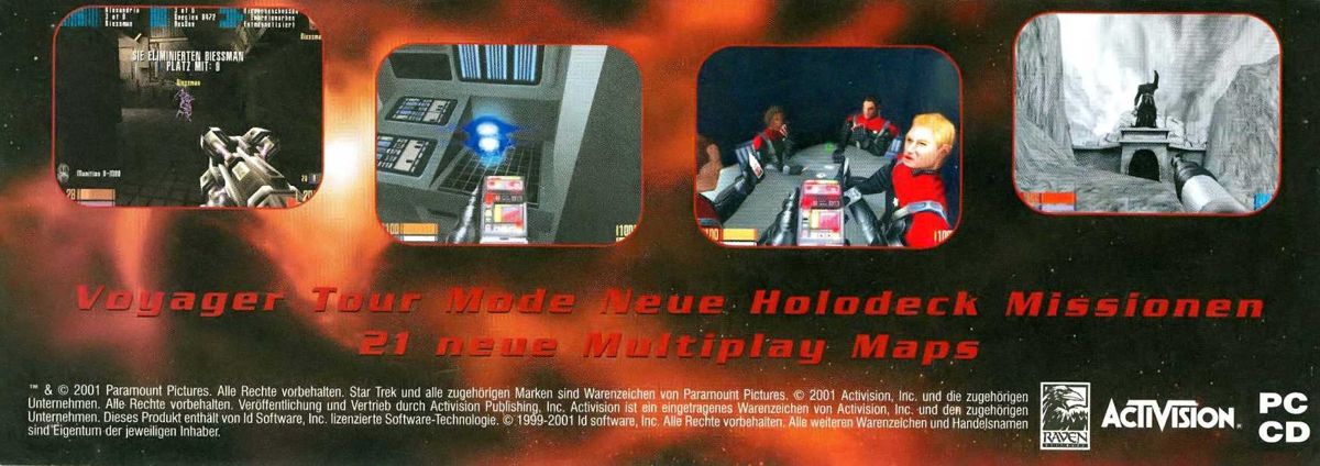 Star Trek: Voyager - Elite Force Expansion Pack Magazine Advertisement (Magazine Advertisements): PC Games (Germany), Issue 07/2001 Part 1