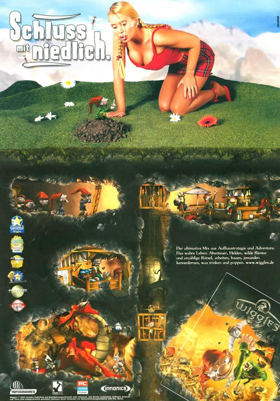 Diggles: The Myth of Fenris Magazine Advertisement (Magazine Advertisements): PC Games (Germany), Issue 12/2001