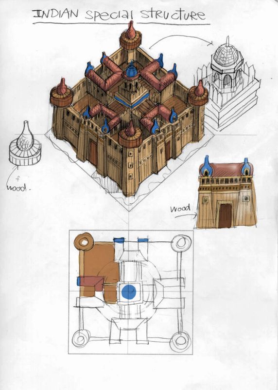 Seven Kingdoms II: The Fryhtan Wars Concept Art (Seven Kingdoms II: The Fryhtan Wars Digital Press Kit): Indian special structure