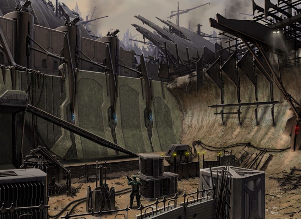 Resistance: Retribution Concept Art (Resistance: Retribution Media Materials disc): Trench: Turret Wall