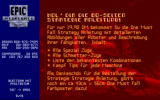 One Must Fall 2097 Screenshot (Catalogue Advertisements)