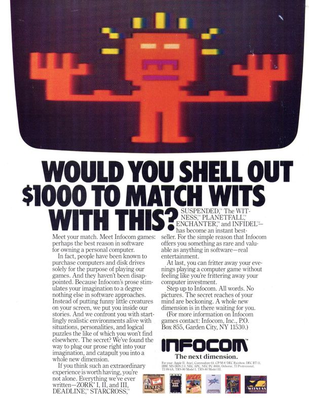 The Witness Magazine Advertisement (Magazine Advertisements): Softline (United States) Volume 3 Number 1 (November - December 1983)