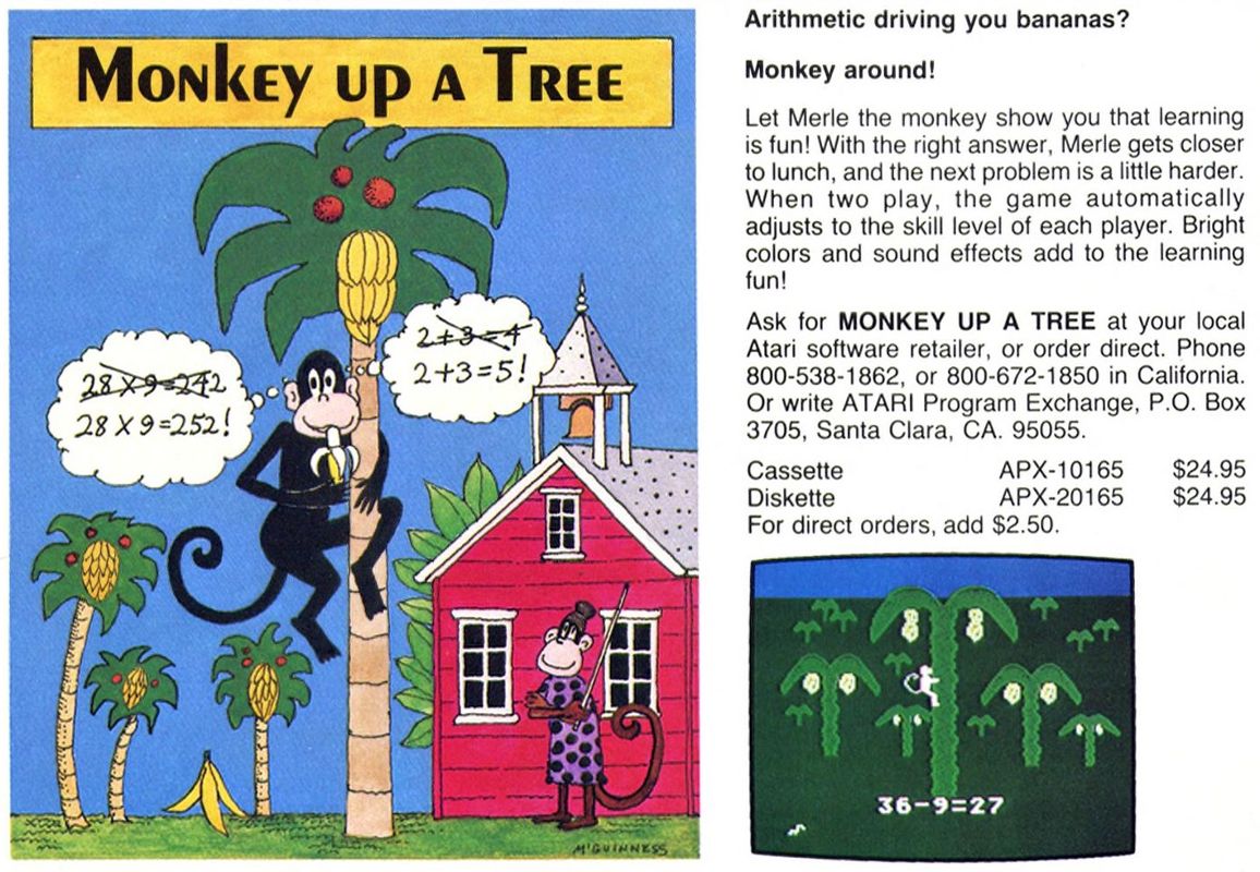 Monkey up a Tree Magazine Advertisement (Magazine Advertisements): Softline (United States) Volume 3 Number 1 (November - December 1983)