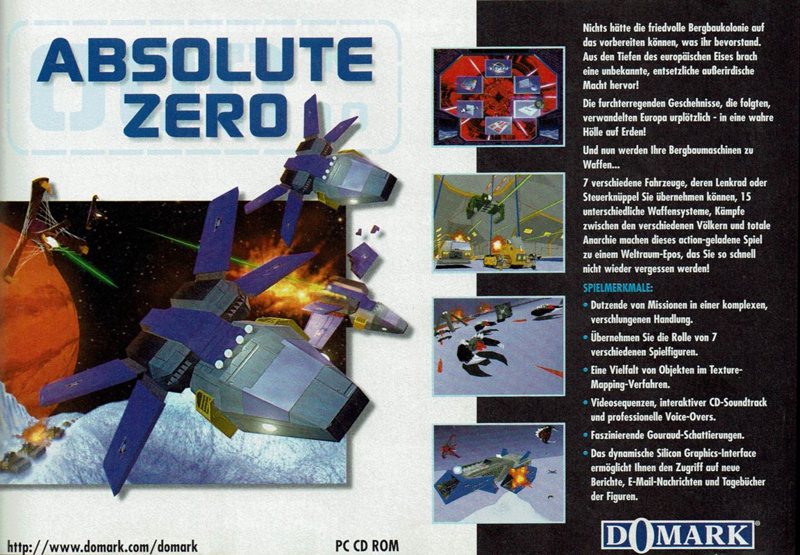 Absolute Zero Magazine Advertisement (Magazine Advertisements): PC Player (Germany), Issue 12/1995