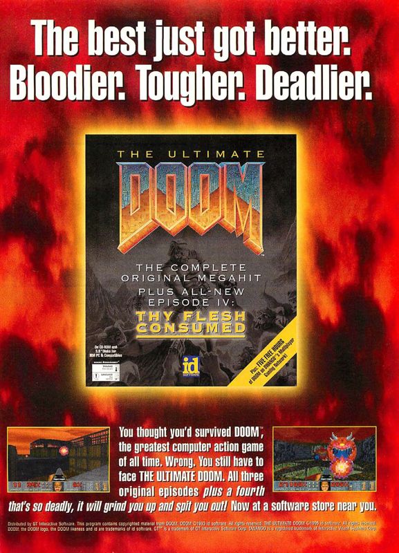 The Ultimate Doom Magazine Advertisement (Magazine Advertisements): Computer Gaming World (US), Issue 132 (July 1995)