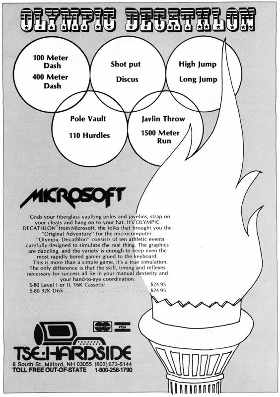 Olympic Decathlon Magazine Advertisement (Magazine Advertisements): SoftSide (United States) Volume 3 Number 5 (February 1981)