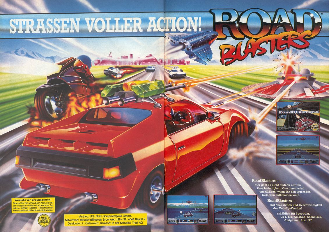 RoadBlasters Magazine Advertisement (Magazine Advertisements): Power Play (Germany), Issue 10/1988