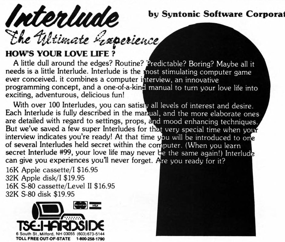 Interlude Magazine Advertisement (Magazine Advertisements): SoftSide (United States) Volume 3 Number 5 (February 1981)