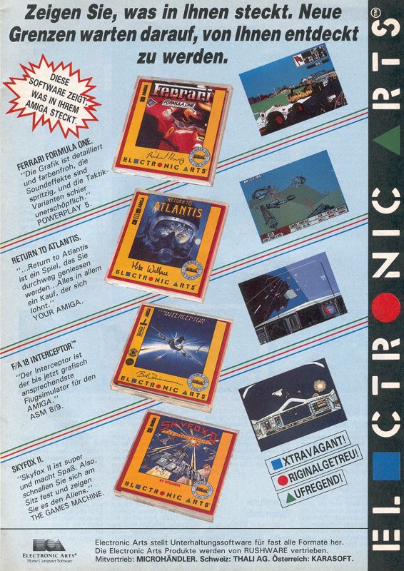 Skyfox II: The Cygnus Conflict Magazine Advertisement (Magazine Advertisements): Power Play (Germany), Issue 10/1988