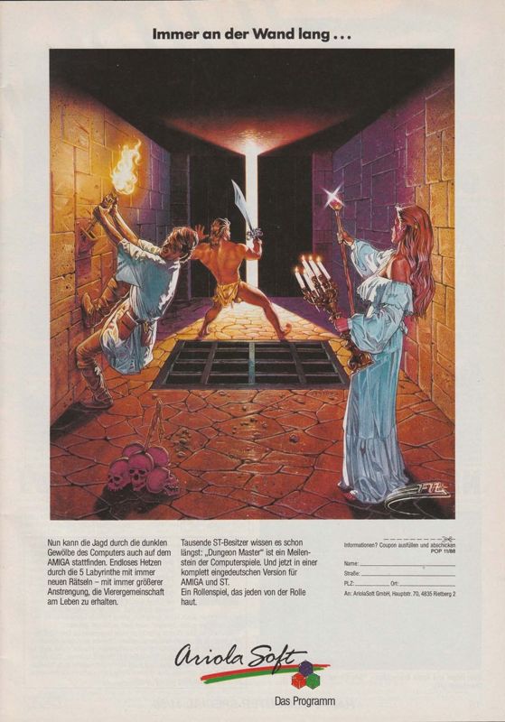 Dungeon Master Magazine Advertisement (Magazine Advertisements): Power Play (Germany), Issue 11/1988